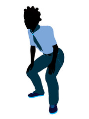 African American Girl Scout Illustration Silhouette