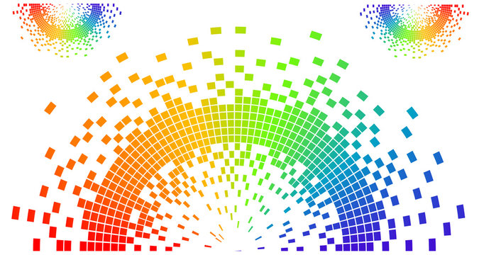 rainbow colored pixel