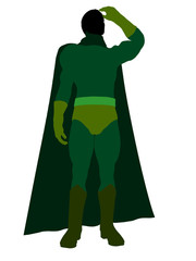 Male Super Hero Illustration Silhouette