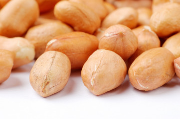 peanuts close up or macro with white background