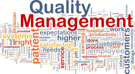 Quality management background concept