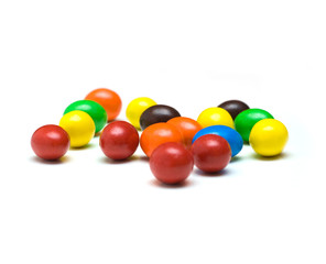 colorful gum balls isolated on white background