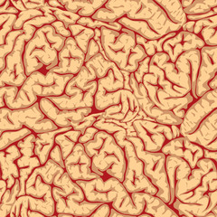 Obraz premium Vector. Seamless brain convolutions.