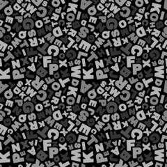 Seamless alphabet background. Vector pattern.