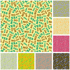 "YES" and "NO" seamless background. Vector pattern.