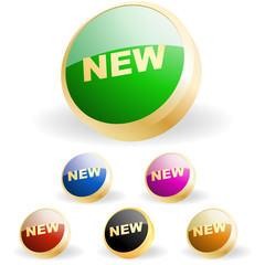 NEW buttons. Vector set.