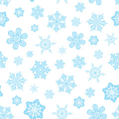 Vector. Seamless snwoflakes background.