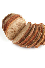 sliced french bread on white