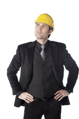 homme d'affaires chef de chantier heureux