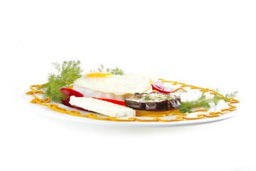 fried egg on white plate