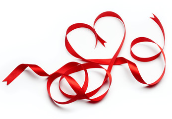 heart shape red ribbon