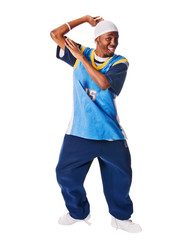 Young hiphop dancer on white