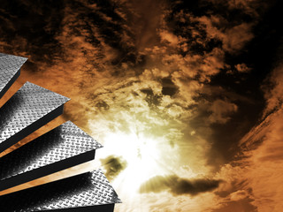 Steps with dramatic sky
