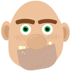 Vector illustration of bald ogre