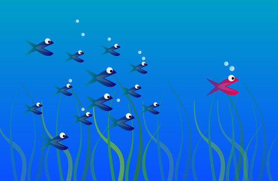 Fischschwarm anf&uuml;hren