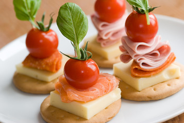 Canapes on a plate