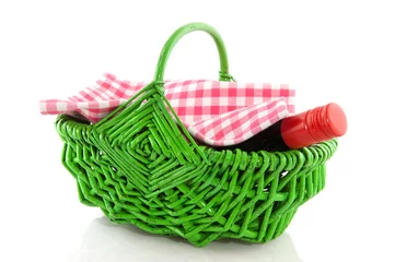 Crédence de cuisine en verre imprimé Pique-nique picnic basket with wine
