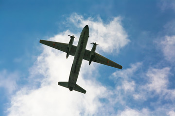 Plane in the blue sky
