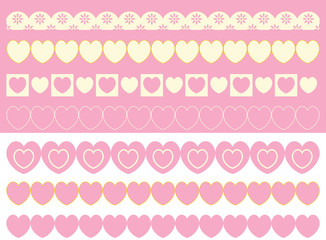 Vector Brush Borders of Eyelet and Hearts