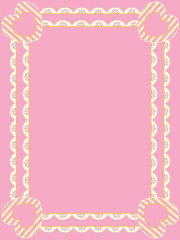 Vector Victorian Eyelet Frame Copy Space and Striped Hearts