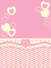 Vector Victorian Copy Space with Hearts and Eyelet
