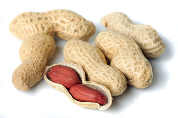 Peanut shells isolated on white