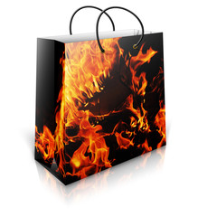 shopping bag with fire design