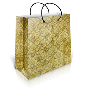 shopping bag with design isolated on white