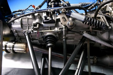Formula one car engine detail