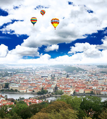 Fototapeta na wymiar Aerial view of Prague City