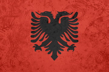Flag of Albania,  grunge texture