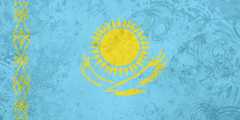 Flag of Kazakhstan grunge texture