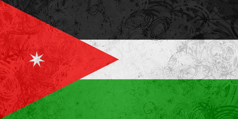 Flag of Jordan grunge texture