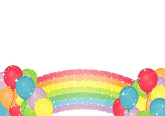 Selbstklebende Fototapeten Regenbogenballon © aalto