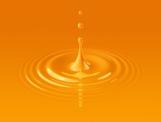 drop of orange juice and ripple