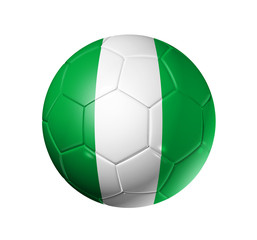 Fototapeta premium Soccer football ball with Nigeria flag
