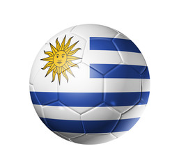 Soccer football ball with Uruguay flag