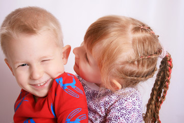 Brother and sister having a lot of fun