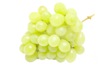 a bunch of green grape isolated over white