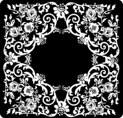 square flower white pattern