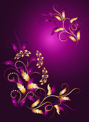 Background with gold ornament