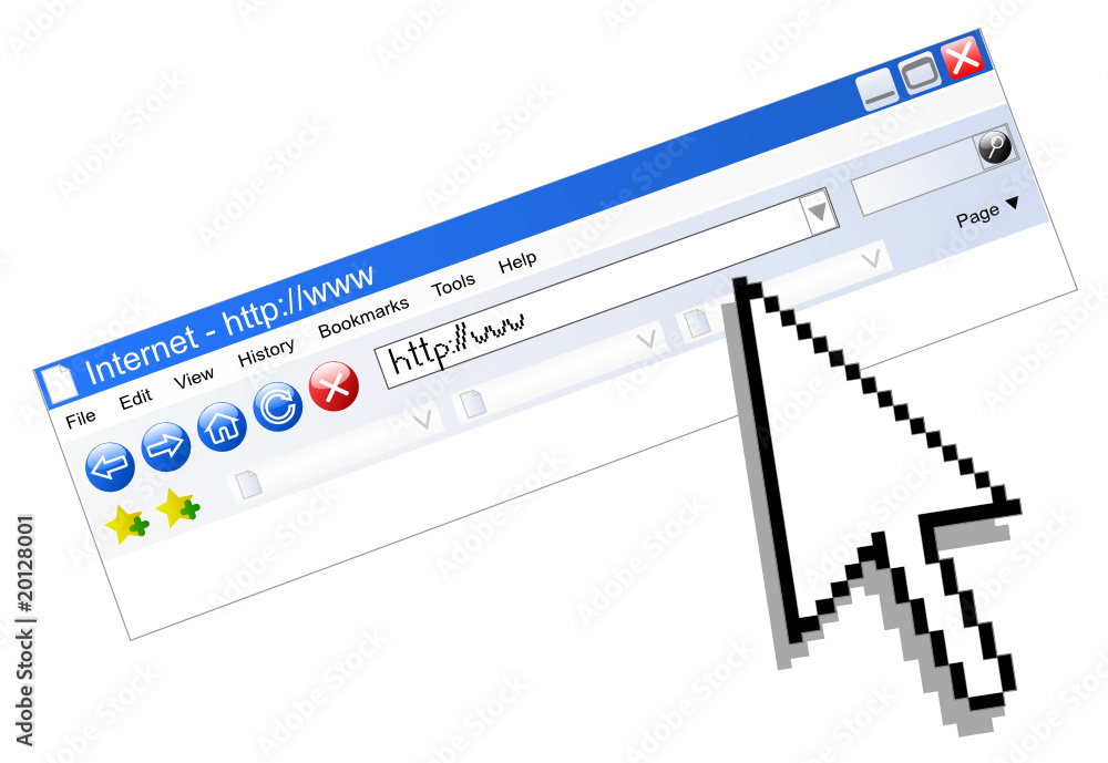 Fototapete vector internet browser with computer pointers