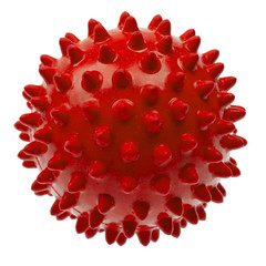 Close-up red massage ball isolated on white