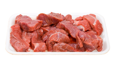 Close-up fresh natural meat isolated on white