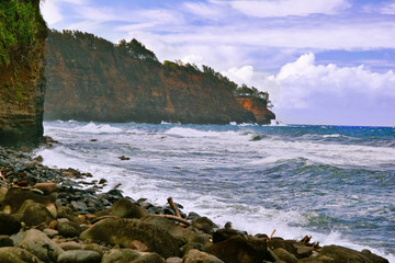 View on the ocean and beach on Big island. Hawaii. USA