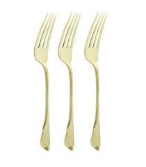 three elegant silver forks