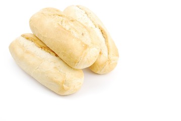 Fresh and homemade white bread called baguette