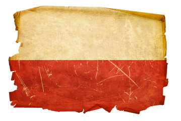 Poland Flag old, isolated on white background © Andrey Zyk