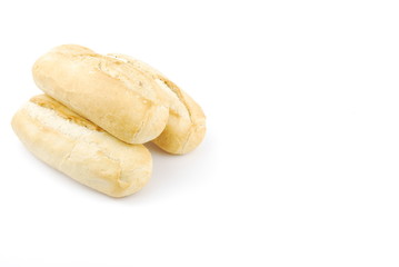 Fresh and homemade white bread called baguette