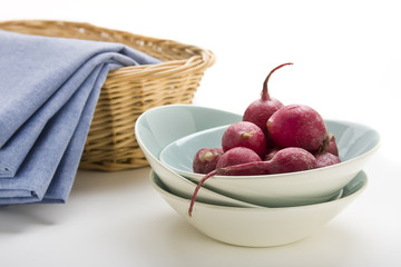 Radishes in a Blue Bowl
